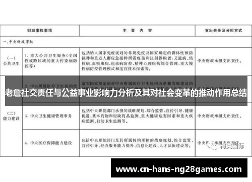 老詹社交责任与公益事业影响力分析及其对社会变革的推动作用总结