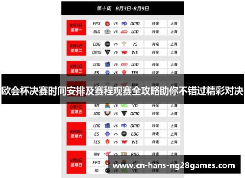 欧会杯决赛时间安排及赛程观赛全攻略助你不错过精彩对决